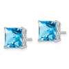 Sterling Silver Rhodium-plated Gemstone Earrings
