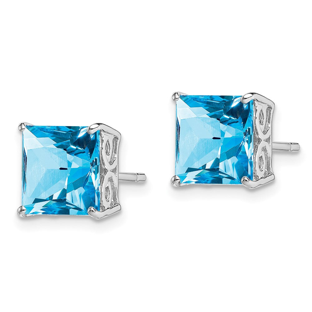 Sterling Silver Rhodium-plated Gemstone Earrings