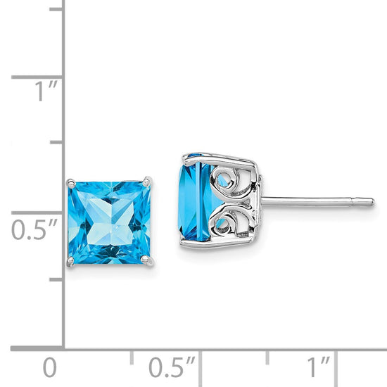 Sterling Silver Rhodium-plated Gemstone Earrings
