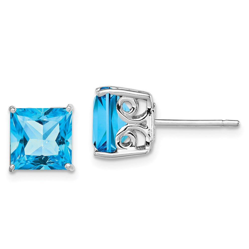Sterling Silver Rhodium-plated Gemstone Earrings