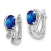 Sterling Silver Diamond and Gemstone Hinged Earring