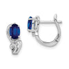 Sterling Silver Diamond and Gemstone Hinged Earring