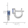 Sterling Silver Rhodium Plated Tanzanite Hinged Hoop Earrings