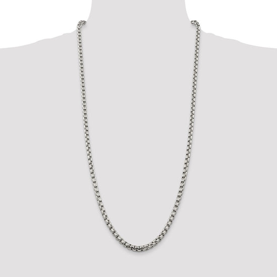 Sterling Silver 5.2mm Round Box Chain