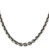 Sterling Silver Antiqued Diamond-Cut Elongated Open Link Chain