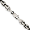 Sterling Silver Antiqued Diamond-Cut Elongated Open Link Chain