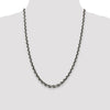 Sterling Silver Antiqued Diamond-Cut Elongated Open Link Chain