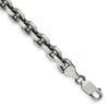Sterling Silver Antiqued Diamond-Cut Elongated Open Link Chain