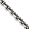 Sterling Silver Antiqued Diamond-Cut Elongated Open Link Chain