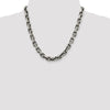 Sterling Silver Antiqued Diamond-Cut Elongated Open Link Chain