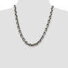 Sterling Silver Antiqued Diamond-Cut Elongated Open Link Chain