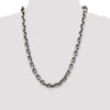 Sterling Silver Antiqued Diamond-Cut Elongated Open Link Chain
