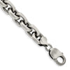 Sterling Silver Antiqued Diamond-Cut Elongated Open Link Chain