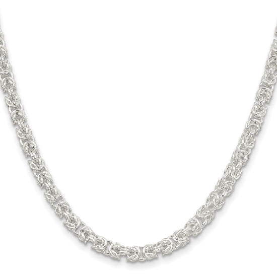 Sterling Silver Rounded Byzantine Chain