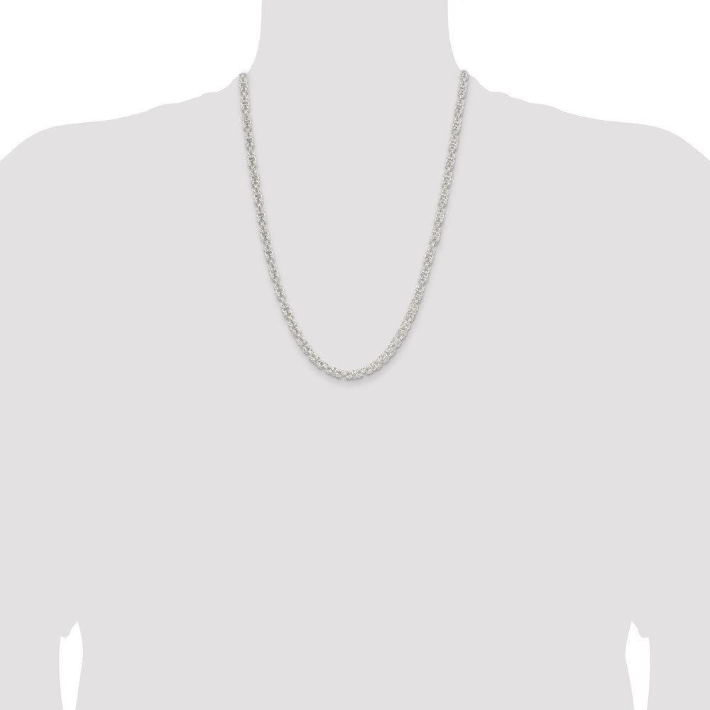Sterling Silver Rounded Byzantine Chain