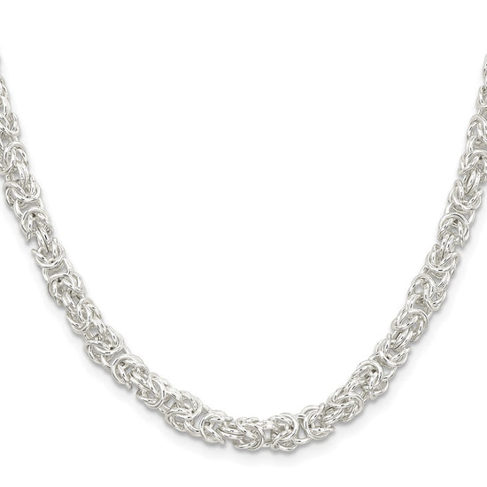 Sterling Silver Rounded Byzantine Chain