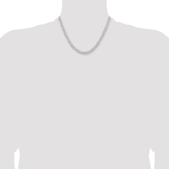 Sterling Silver Rounded Byzantine Chain