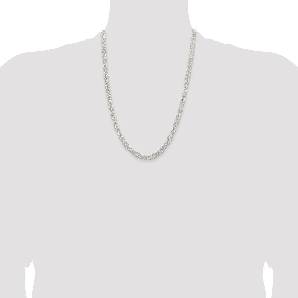 Sterling Silver Rounded Byzantine Chain
