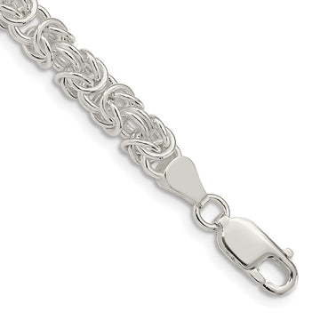 Sterling Silver Rounded Byzantine Chain