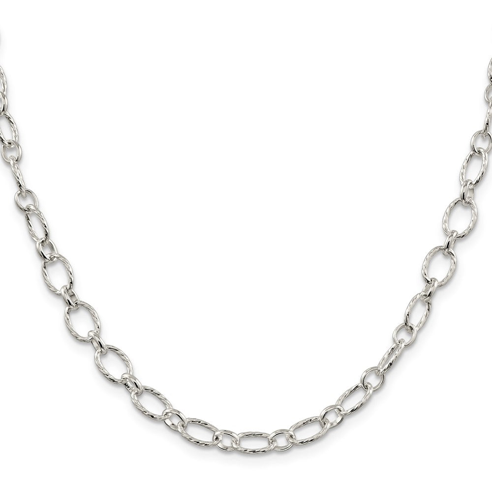 Sterling Silver Fancy Patterned Rolo Chain
