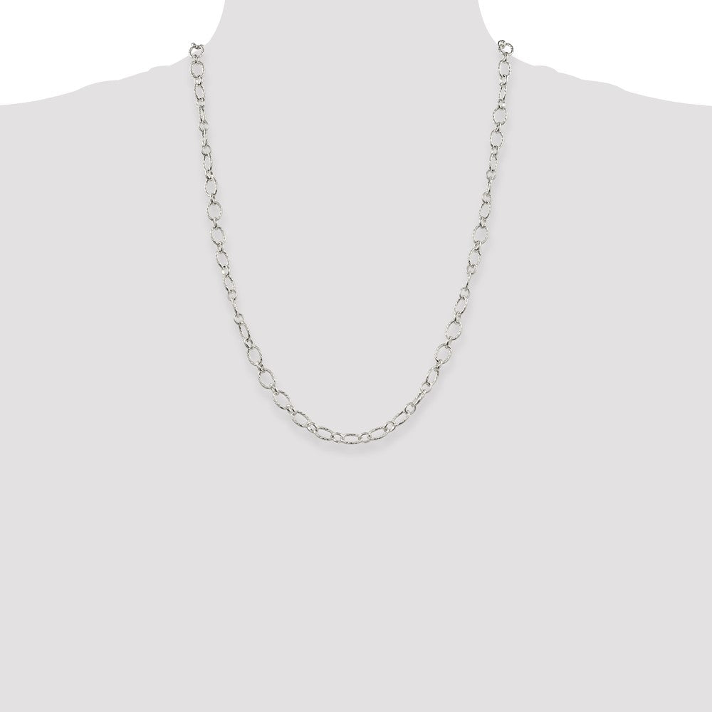 Sterling Silver Fancy Patterned Rolo Chain