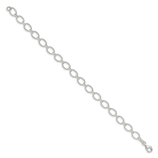 Sterling Silver Fancy Patterned Rolo Chain