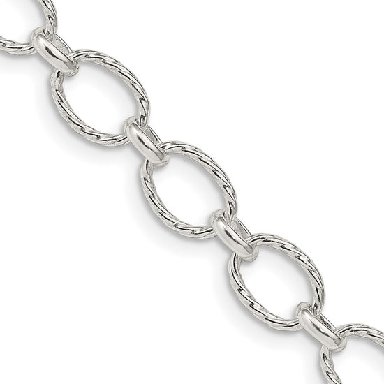 Sterling Silver Fancy Patterned Rolo Chain