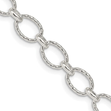Sterling Silver Fancy Patterned Rolo Chain