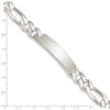 Sterling Silver Figaro Link ID Bracelet