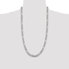 Sterling Silver 7.25mm Pave Flat Figaro Chain