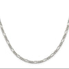 Sterling Silver Rhodium-plated 3.5mm Figaro Chain