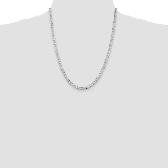 Sterling Silver Rhodium-plated 4.5mm Figaro Chain