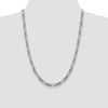 Sterling Silver Rhodium-plated 5.25mm Figaro Chain