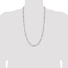 Sterling Silver Rhodium-plated 6.5mm Figaro Chain