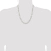 Sterling Silver Rhodium-plated 7.5mm Figaro Chain