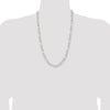 Sterling Silver Rhodium-plated 7.5mm Figaro Chain
