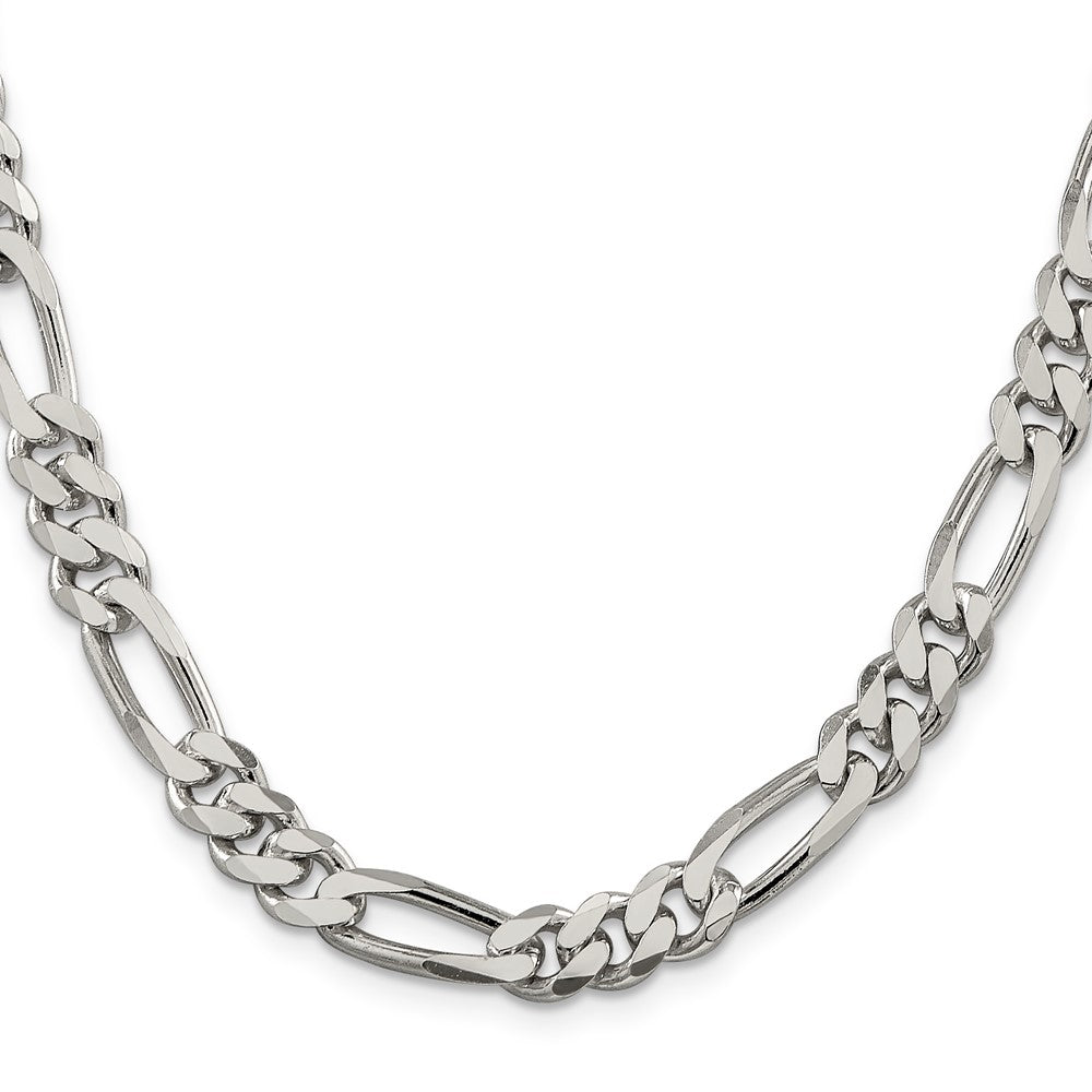 Sterling Silver Figaro Chain — 8 mm