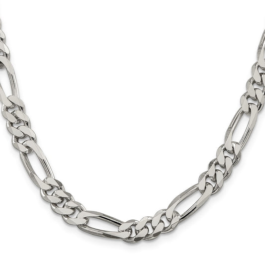 Sterling Silver Figaro Chain — 8 mm