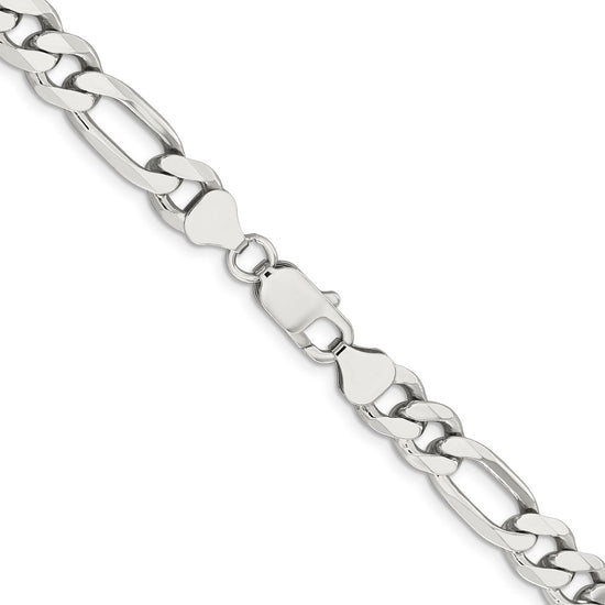 Sterling Silver Figaro Chain — 8 mm