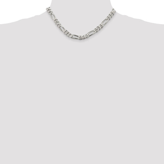 Sterling Silver Figaro Chain — 8 mm
