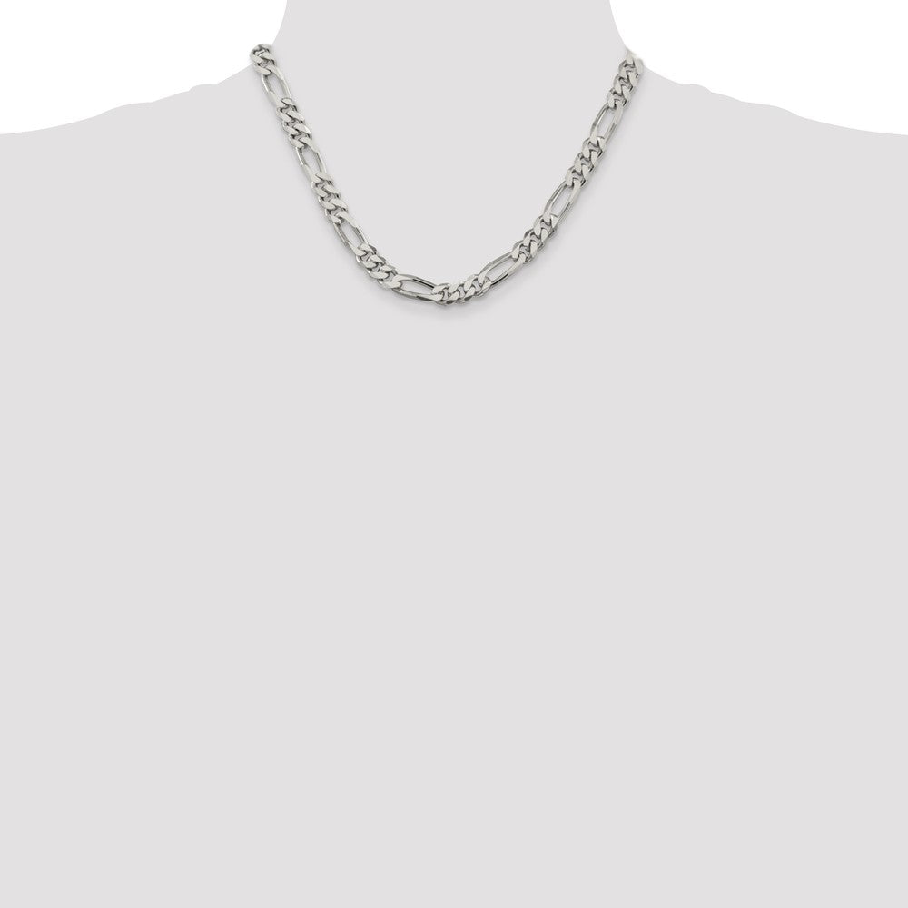 Sterling Silver Figaro Chain — 8 mm