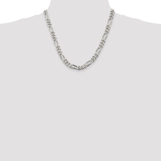 Sterling Silver Figaro Chain — 8 mm