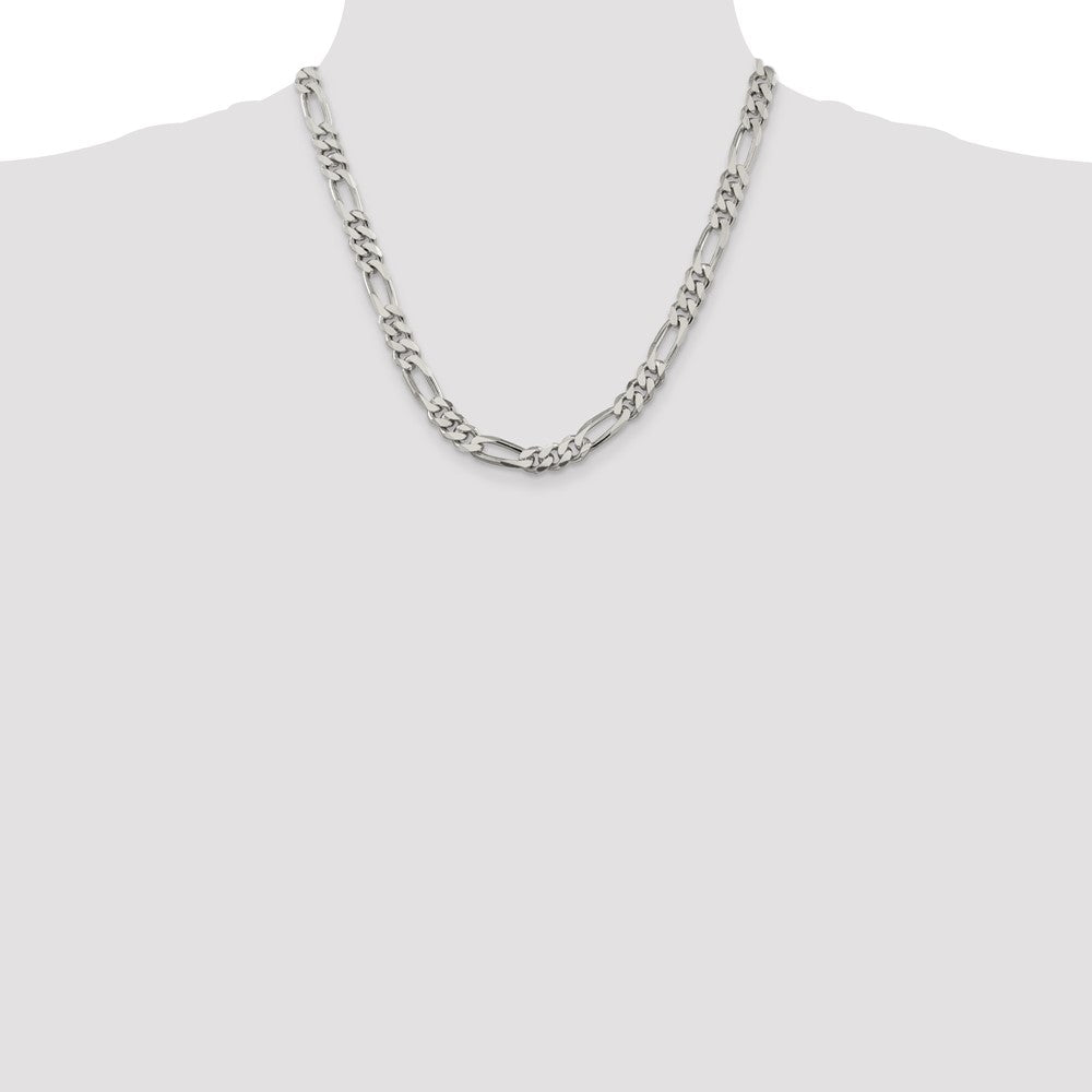 Sterling Silver Figaro Chain — 8 mm