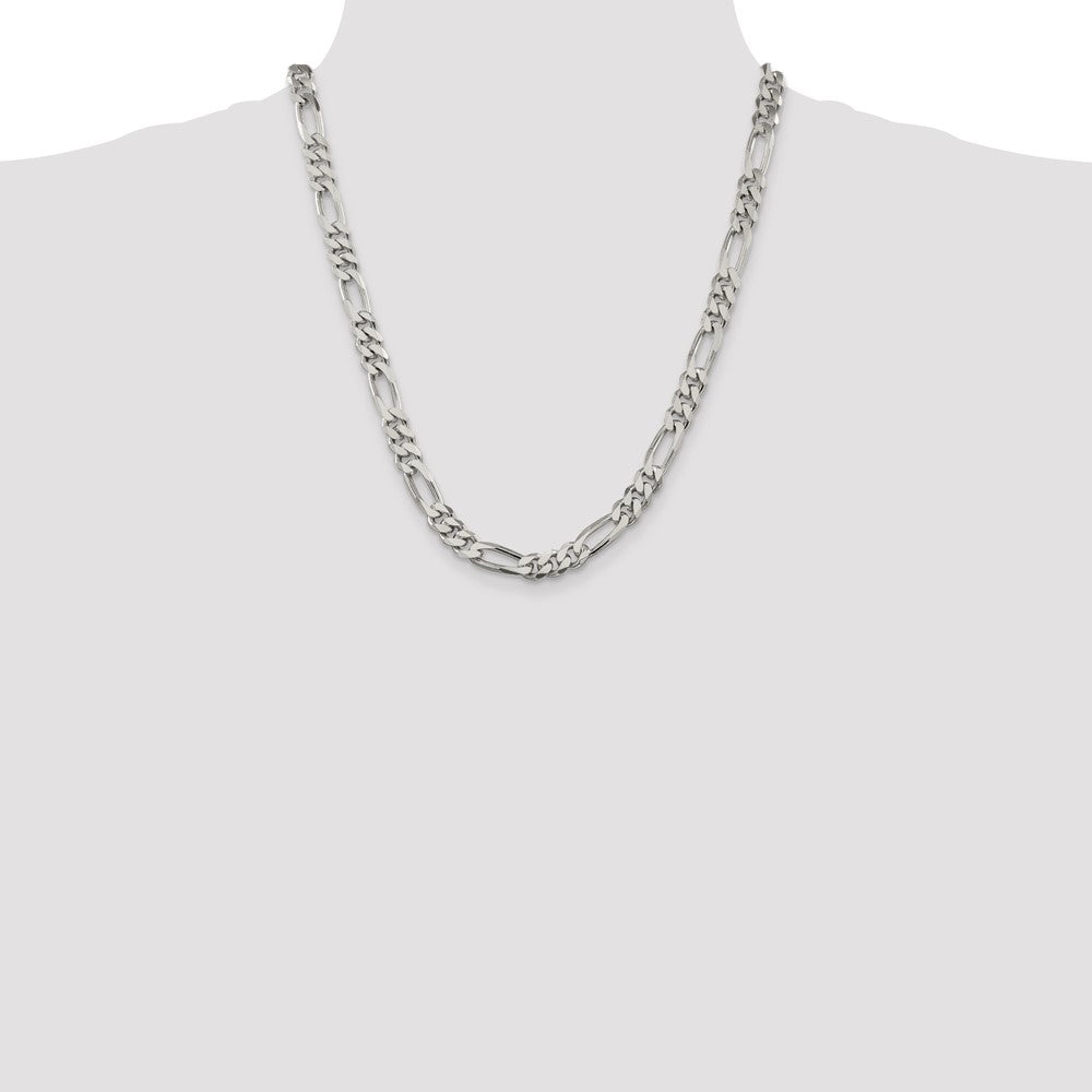 Sterling Silver Figaro Chain — 8 mm