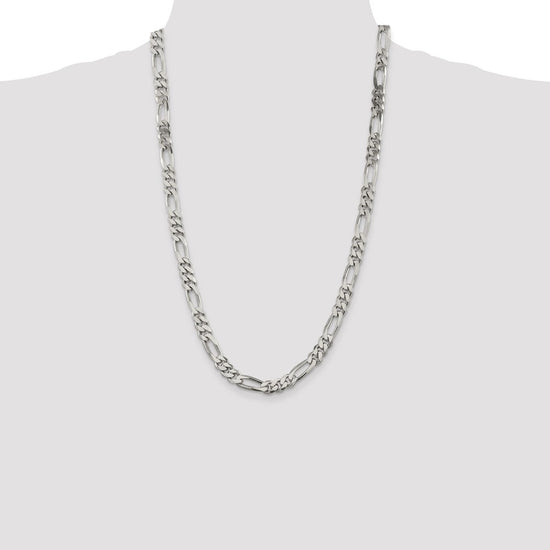 Sterling Silver Figaro Chain — 8 mm