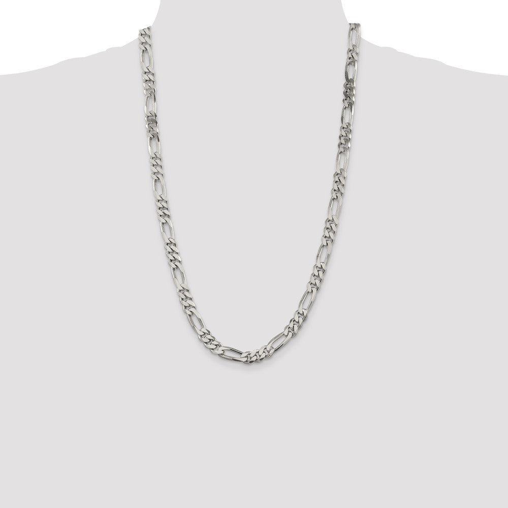 Sterling Silver Figaro Chain — 8 mm