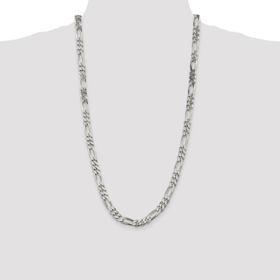 Sterling Silver Figaro Chain — 8 mm