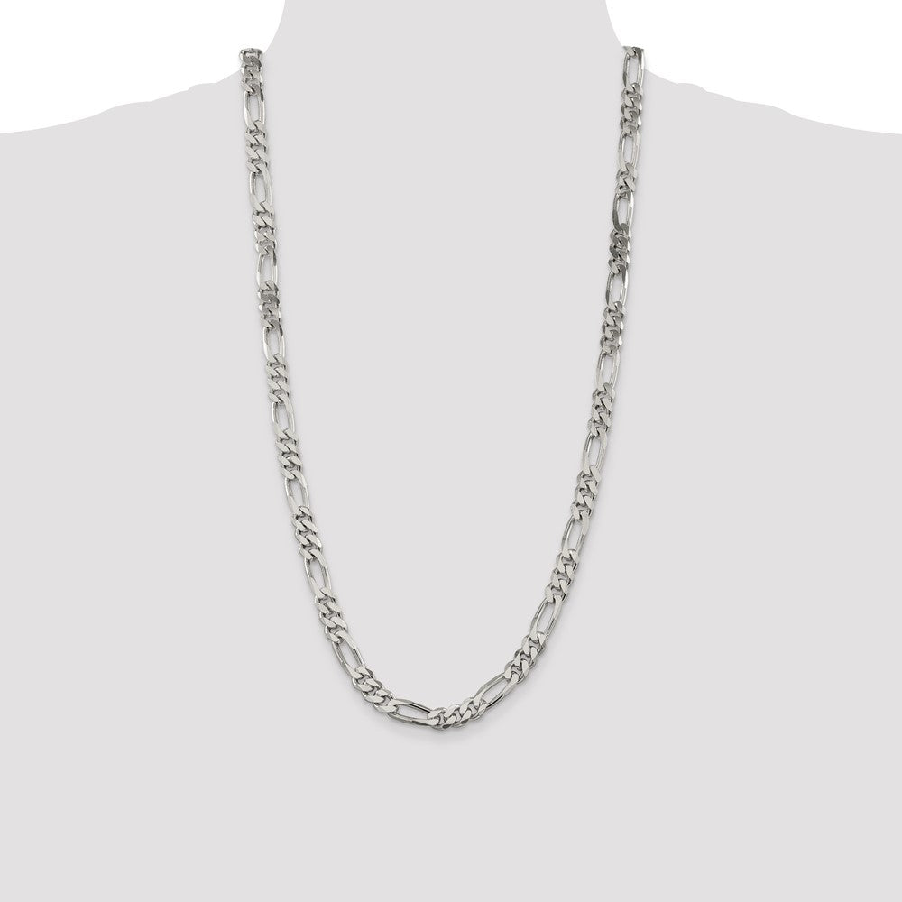 Sterling Silver Figaro Chain — 8 mm