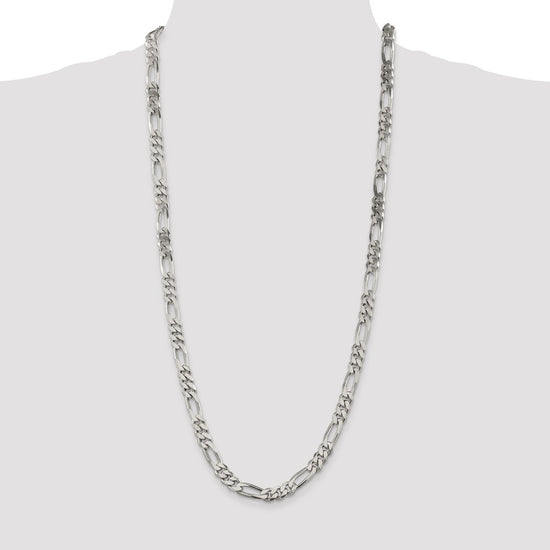 Sterling Silver Figaro Chain — 8 mm