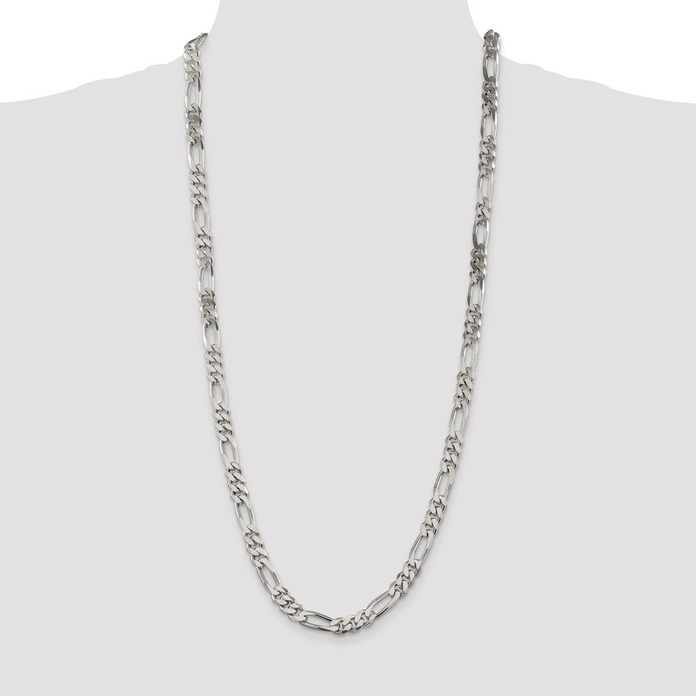 Sterling Silver Figaro Chain — 8 mm